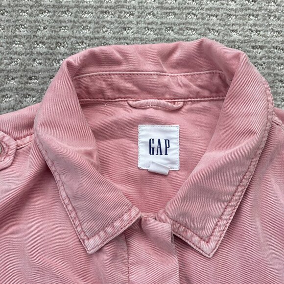 Gap Pink Jacket Women Size Extra Large XL Button Up Short Length Casual Cute - Picture 6 of 13